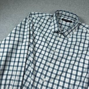 Mizzen+Main Leeward Classic Button up Shirt Mens XL White Blue Green Plaid